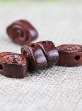 紫檀木雕祥云手工diy饰品配件文玩吊坠星月金刚菩提配饰背云一对