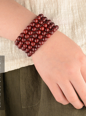 庆雅印度小叶紫檀手链满金星紫檀