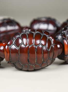 藏式天然西藏牦牛角雕刻龟壳手串