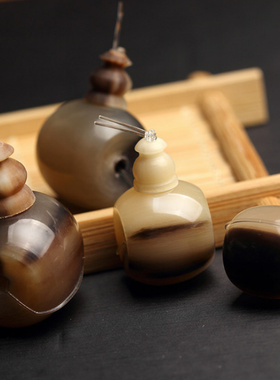 藏式藏式牛角三通佛头佛塔佛珠念