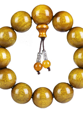 上色上漆金丝楠木108佛珠手串男