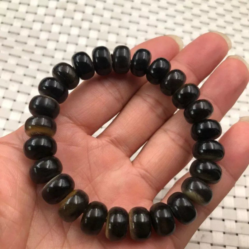 文玩收藏真品黑驴蹄子单圈手串手链佛珠念珠吊坠手把件无事牌 - 图0