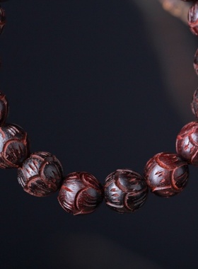 金星小叶紫檀复古手串血檀木精工