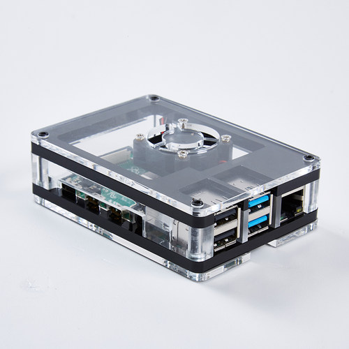 树莓派4B主板外壳亚克力壳子散热Raspberry pi4代兼容风扇散热片 - 图1