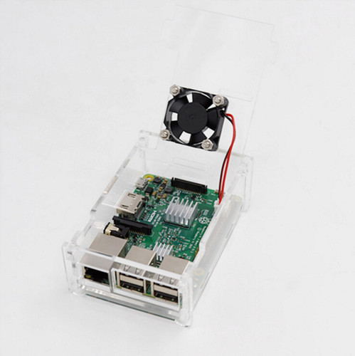 适用于树莓派3代外壳3b+代通用亚克力透明Raspberry Pi B+带风扇 - 图3