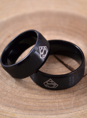 银缘宝韩版霸气戒指男士个性超人