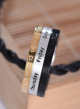 时尚钛钢可转动戒指男士个性潮人