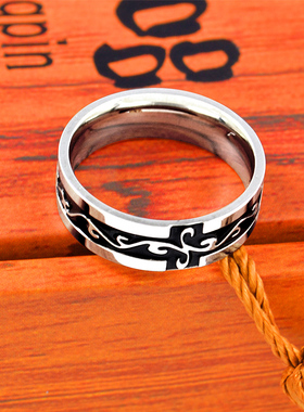 银缘宝霸气龙纹戒指戒男戒单身