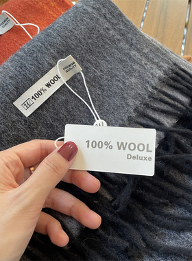冬季100%WOOL羊毛围巾女纯色披肩