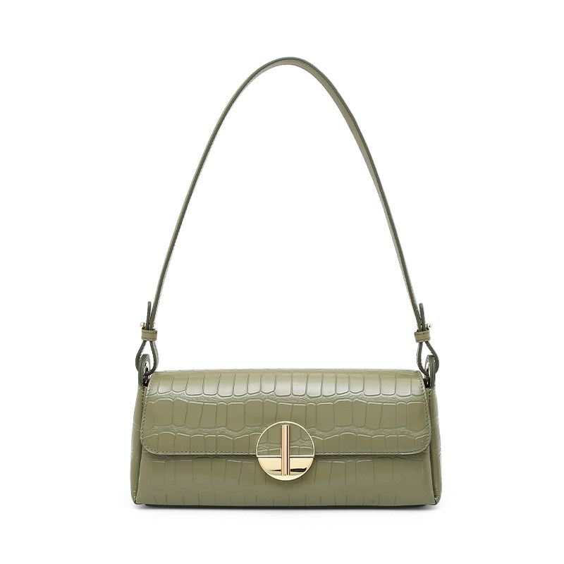 红谷2023新款复古真皮气质单肩包 红谷女士包袋