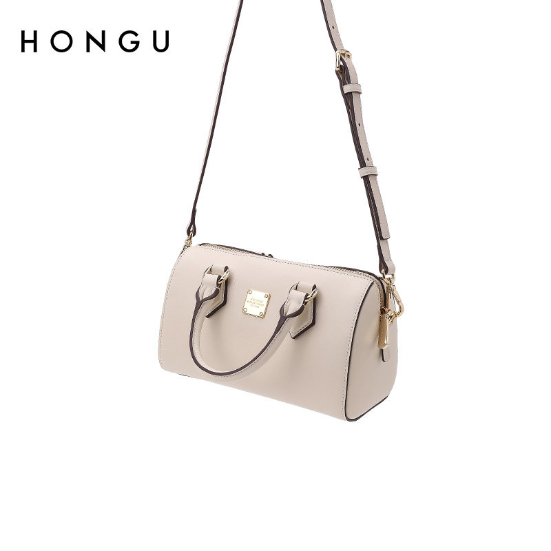 红谷2022新款牛皮单肩枕头波士顿包 红谷女士包袋