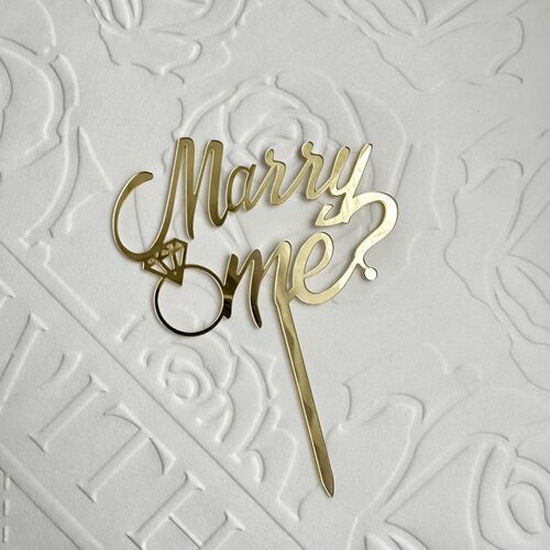 求婚蛋糕装饰嫁给我插牌亚克力marry me婚礼结婚订婚情侣表白插件 - 图3