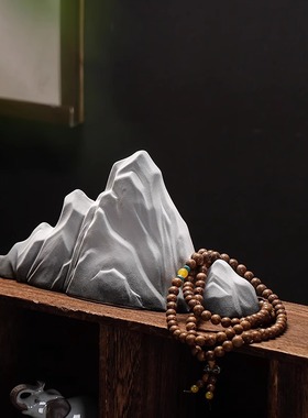 陶瓷假山摆件书房桌面装饰