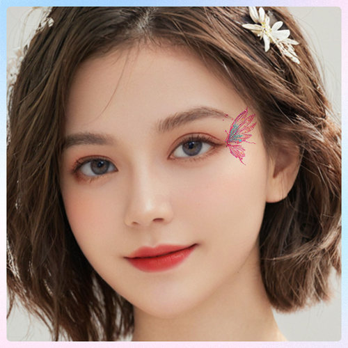 闪粉蝴蝶眼角脸贴演唱会纹身贴防水持久女装饰彩色妆容演出舞台妆 - 图3