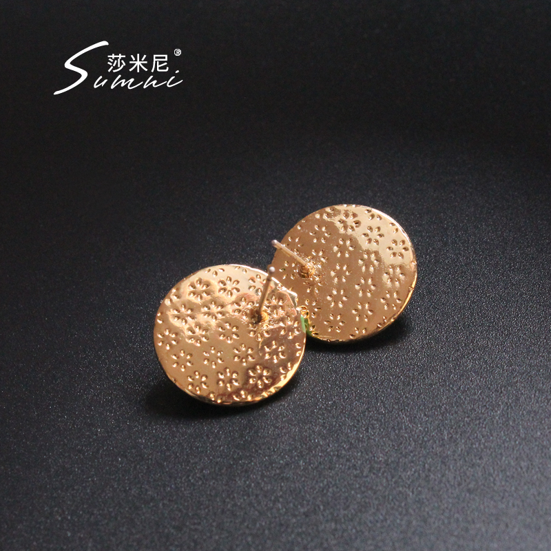 sumni/莎米尼原创设计感艺术几何珐琅滴釉圆形紫色精致耳钉女夏天 - 图2