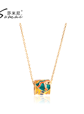 sumni莎米尼珐琅滴釉18K包金项链