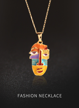 sumni莎米尼拼彩珐琅项链女吊坠