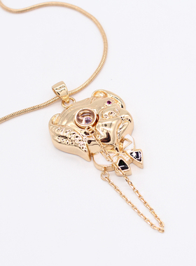 珐琅滴釉铜制金色毛衣链夏季新品