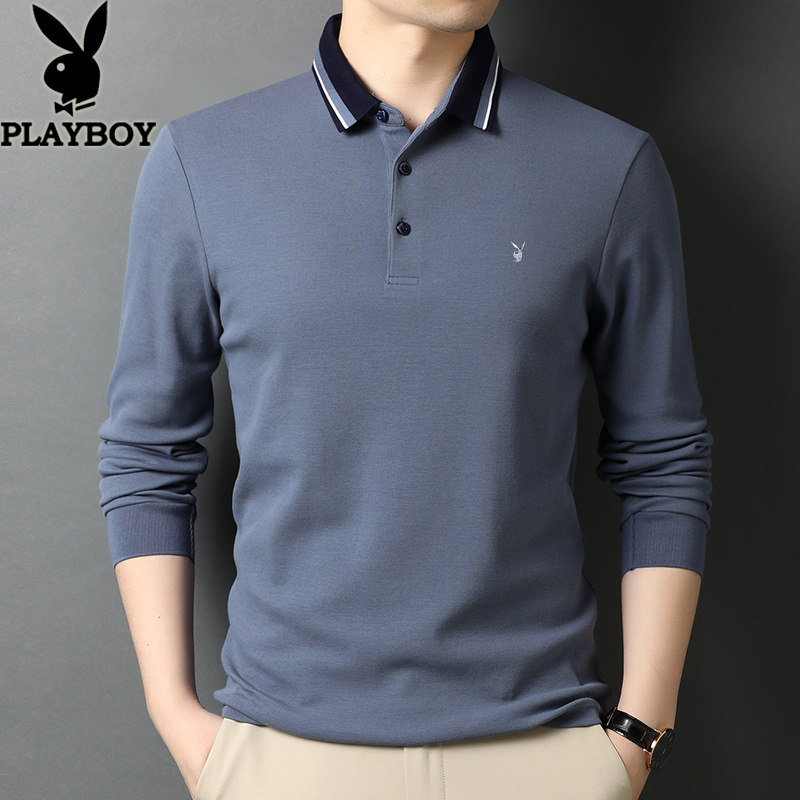 花花公子长袖男装春秋季纯棉上衣 家缘服饰T恤