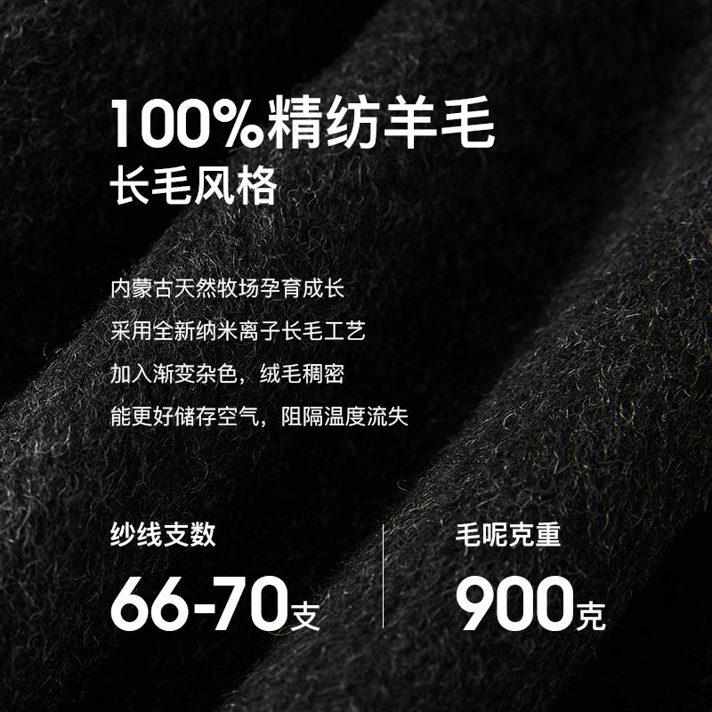 【100%羊毛】迪赛尼斯2024冬新款千金风双面呢大衣长款毛呢外套女