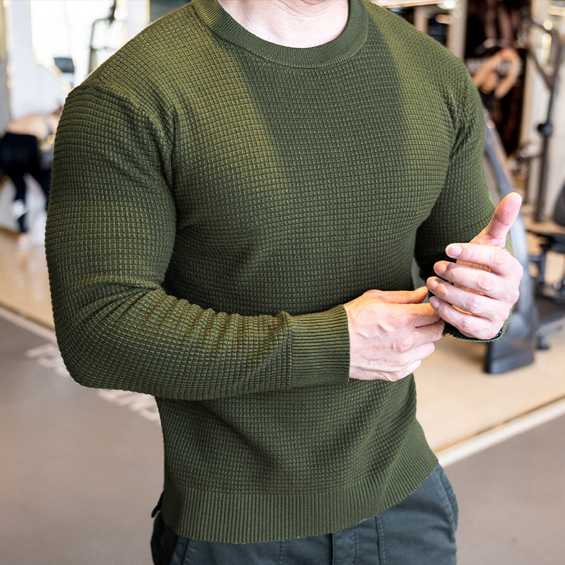 秋冬款运动健身修身紧身肌肉 打底针织衫长袖运动毛衣男,淘宝优惠券,粉丝福利购,淘宝优惠卷