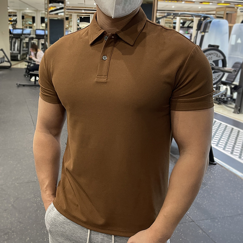 健身教练工服修身休闲潮流POLO衫肌肉男运动T恤翻领短袖,淘宝优惠券,粉丝福利购,淘宝优惠卷