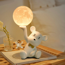 Table Lamp Bed headlights Bedrooms ins creativity Cartoon Moon Eye care Childrens room desk ambience lights small night light Z001