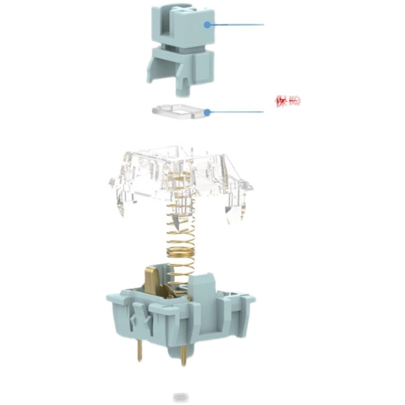 TTC白静轴（静音月白轴），客制化机械键盘轴体， 消音双保险结构 - 图3
