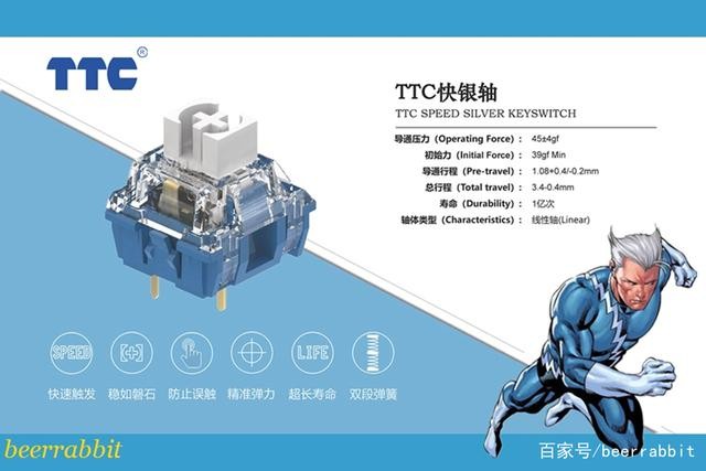 TTC快银轴V2 更快 更稳 更可靠 防止误触 客制化机械键盘 轴体 - 图1