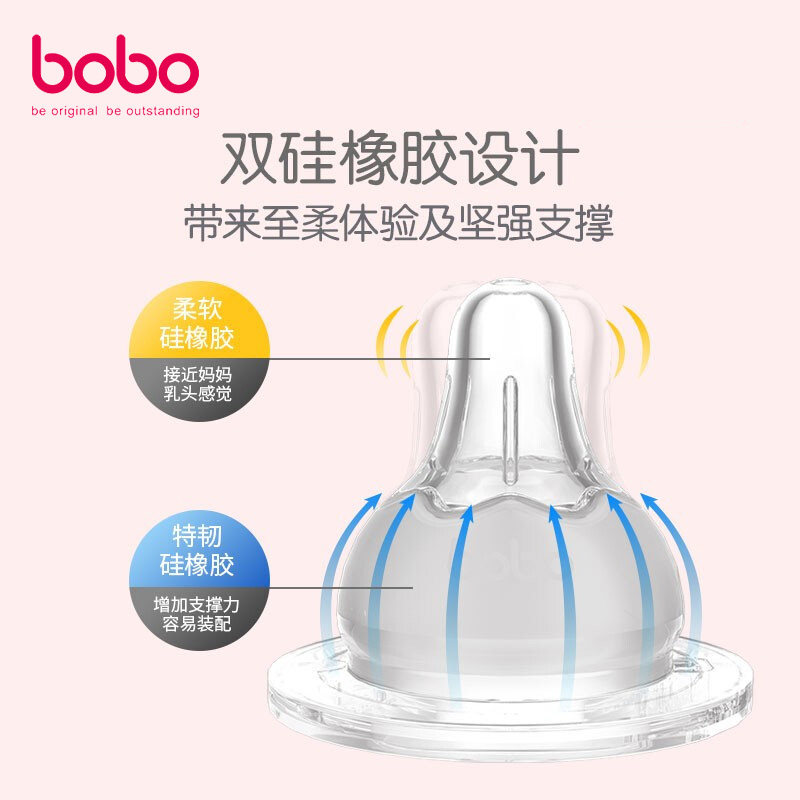 bobo新生儿特柔宽口径适配贝亲奶嘴 缘缘堂母婴奶嘴/安抚奶嘴