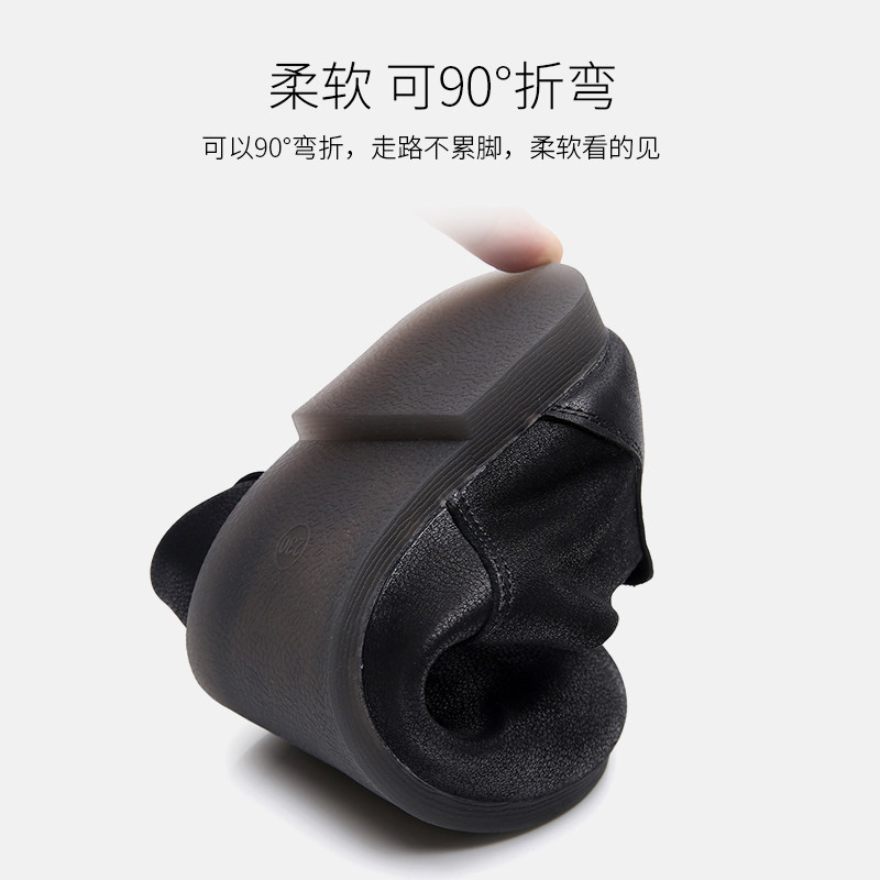 女鞋2025新款春季真皮单鞋女平底鞋百搭牛筋软底孕妇大码软皮鞋子,淘宝优惠券,粉丝福利购,淘宝优惠卷