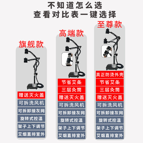 【久医师】艾灸架家用立式折叠悬灸防烫熏蒸排烟落地雷火艾灸夹子 - 图3