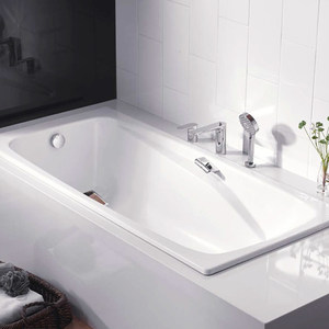 科勒嵌入式搪瓷铸铁浴缸1.6m家用750宽舒适泡静音防滑澡盆18200T