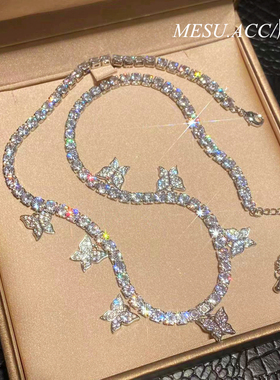 闺蜜时尚锆石蝴蝶ins锁骨链