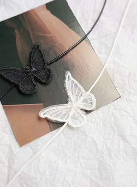 choker黑色蝴蝶颈链项圈脖子饰品
