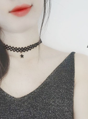 choker颈圈百搭脖子女蕾丝黑色