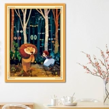 青飞 Точная печать лев перекрестный удар новый мультфильм мультфильм маленькая девочка гостиная спальня Свежая вышивка висящая картина