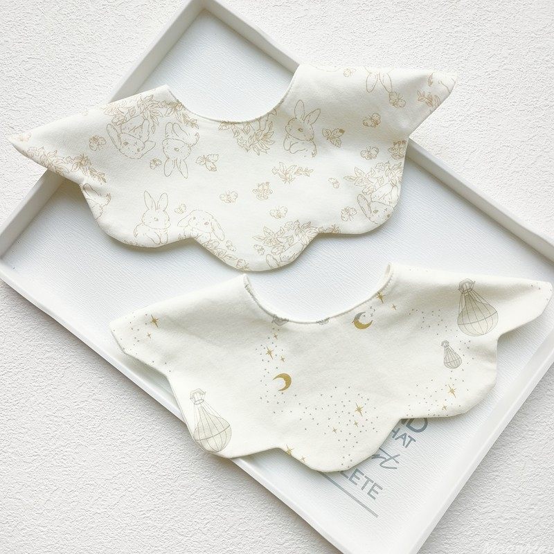 呵儿特围兜ins韩版宝宝A类纯棉防水围嘴婴儿加宽口水巾花瓣防吐奶,淘宝优惠券,粉丝福利购,淘宝优惠卷