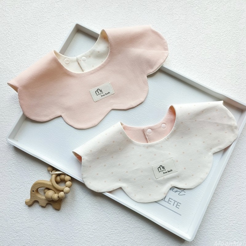 Baby pure cotton double-sided pattern widened saliva towel