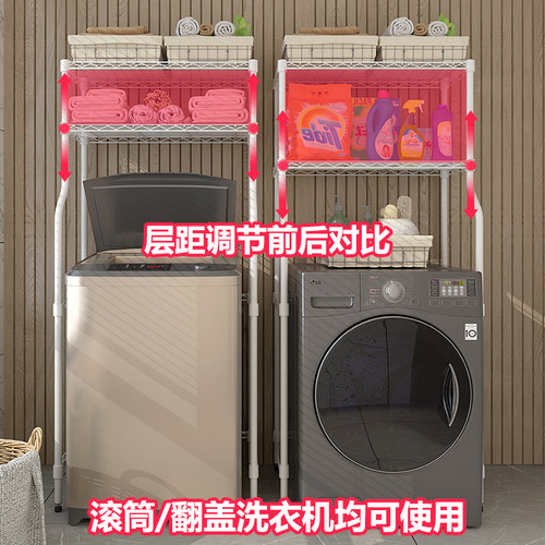 川井滚筒洗衣机置物架上方储物架波轮洗衣机收纳架子阳台置物架 - 图0