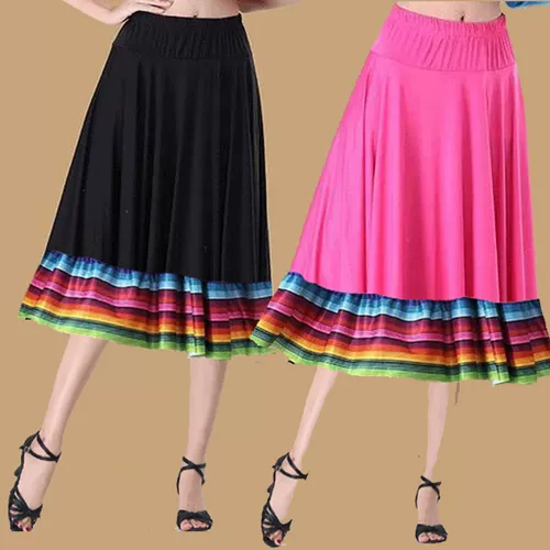 Длинная танцующая весенняя летняя этническая юбка, А-силуэт