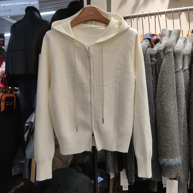 8088春季女连帽长袖针织衫毛衣开衫外套拉链打底衫短上衣天丝棉,淘宝优惠券,粉丝福利购,淘宝优惠卷