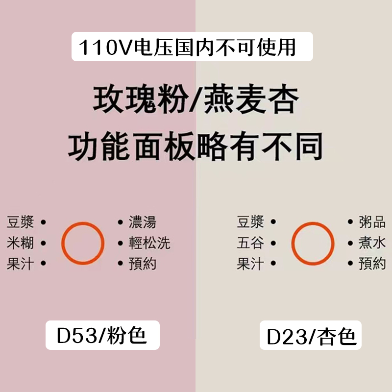 九阳迷你豆浆机110v伏美国日本加拿大家用多功能小型破壁机1人3用-图0