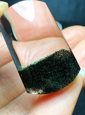 魅晶天然水晶晶体通透刚果绿幽灵无事牌吊坠