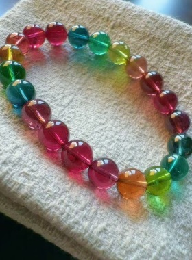 魅晶天然水晶晶体通透色彩绚丽丰富手链