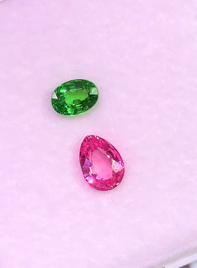 魅晶天然水晶晶体通透无烧粉蓝宝沙弗莱戒面   代镶嵌