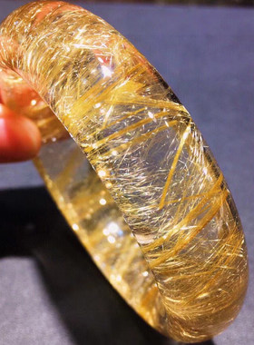 魅晶天然水晶晶体通透金发晶钛晶手镯