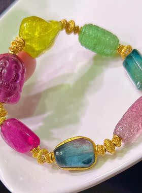 魅晶碧玺晶体通透手链