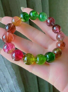 魅晶天然水晶晶体通透仙美碧玺手链