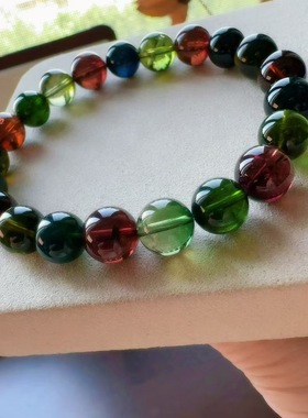 魅晶天然水晶晶体通透醇厚浓彩碧手链